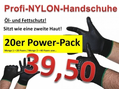 "Profi" Nylon Feinstrick-Handschuhe 20er